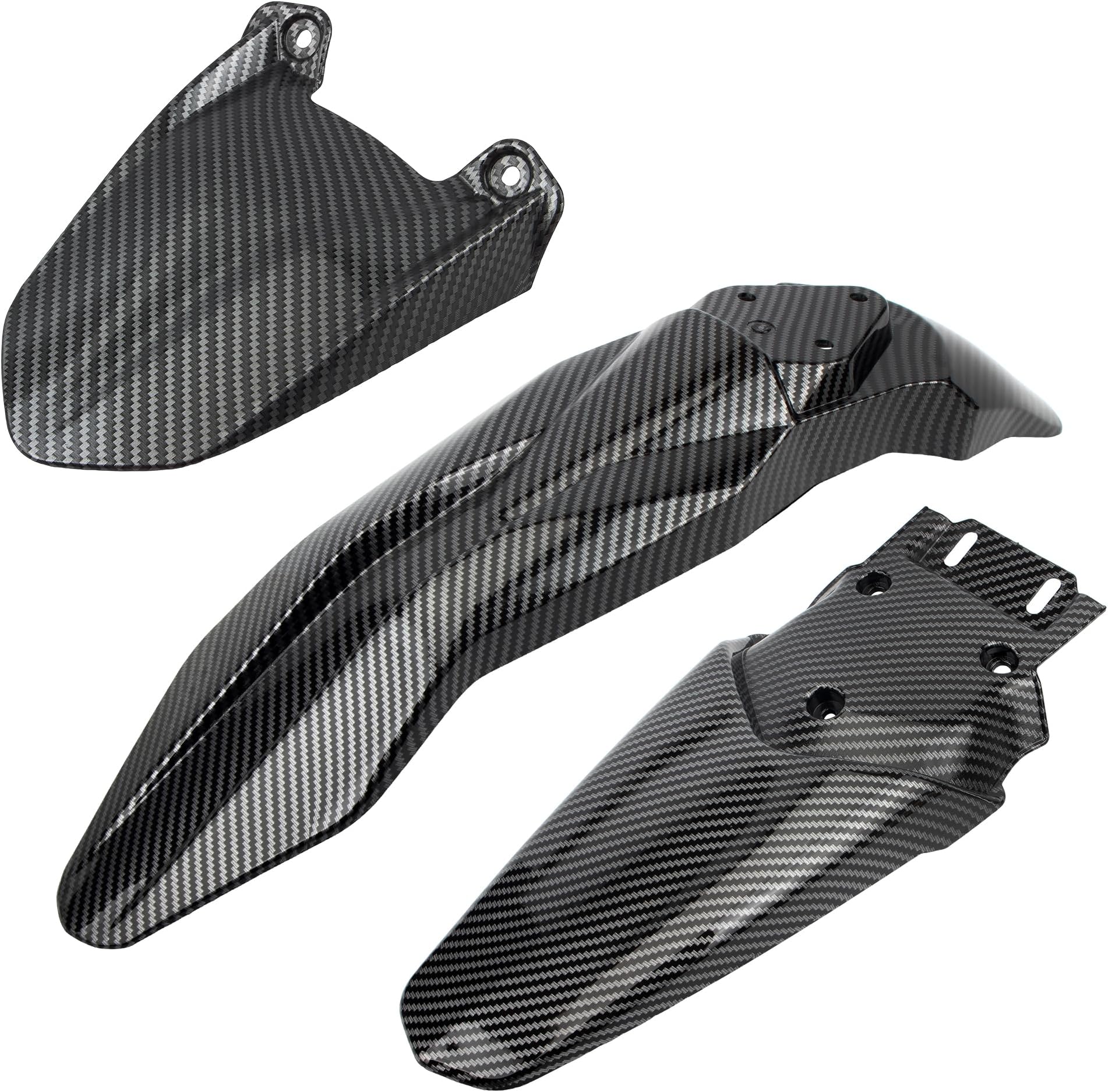 Motorcycle Fender Set Shock Front Rear Mudguard Fender Protector Compatible with Talaria Sting MX3 MX4 Electric Dirt Bike Imitation Carbon Fiber