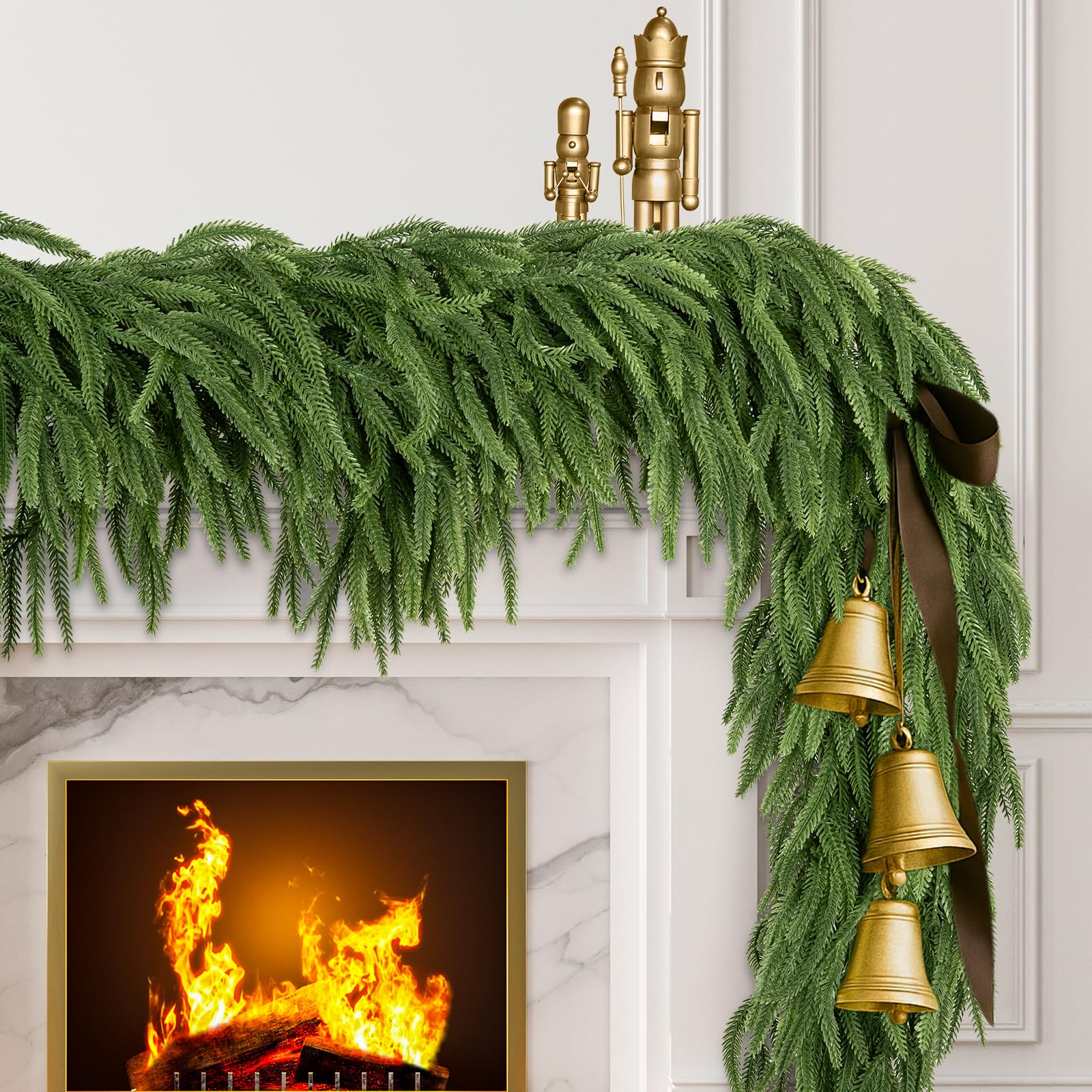 Guirlande de pin Norfolk artificiel Neitra 1,8m lot de 2 pour la décoration de Noël