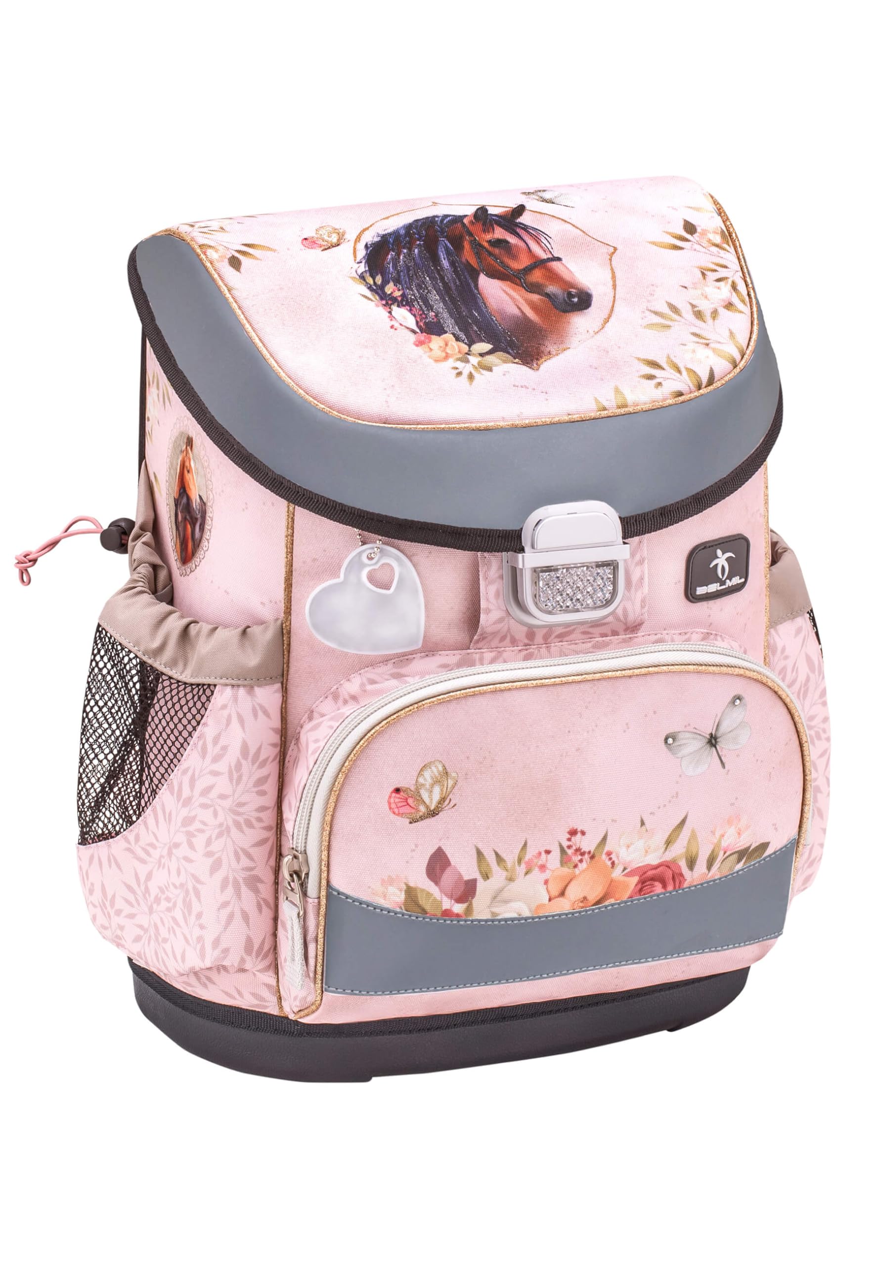 Belmil Mini-Fit Schulranzen Set 5-teilig mit extra Schlüsselanhänger (405-33AGS GRAT) (Horse Chestnut 2025)