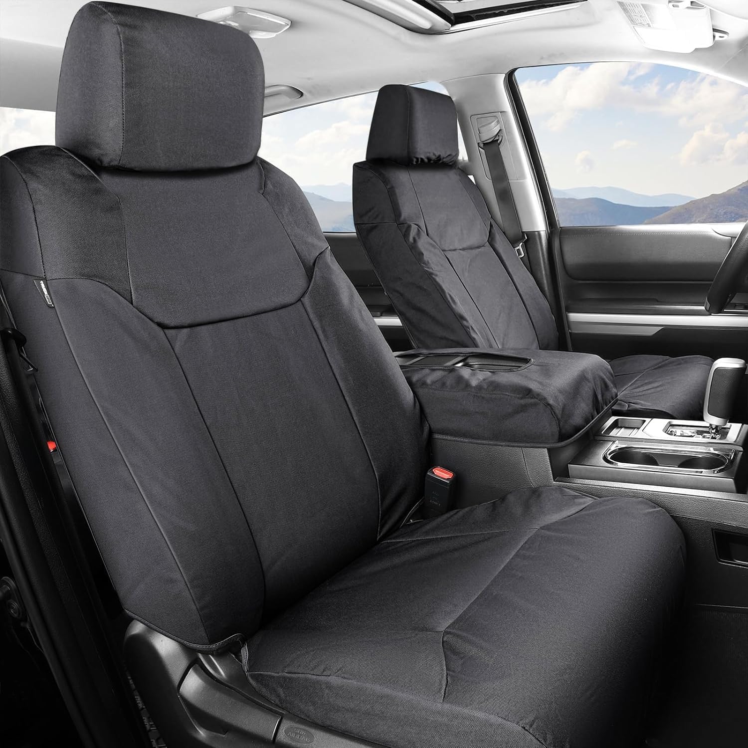 Non-slip Seat Cover Helteko XL Car Seat Protector (2-Pack) - Thick Padding, 600D Oxford Waterproof Fabric, Non-Slip Back, Gray 600D Oxford Waterproof Seat Protector