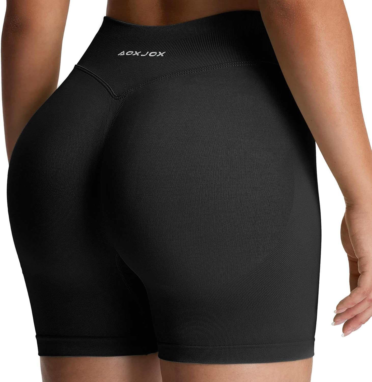 Aoxjox Seamless Biker Shorts for Women Impact Hidden Scrunch Low Waisted Athletic Yoga Short 3.5"/4.5"/5"/6"