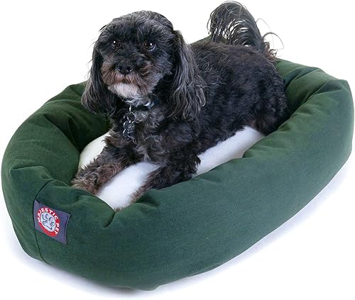 Miniatura 19 de Cama para perros Bagel de 40 pulgadas negra y Sherpa de Majestic Pet Products Negro -,Azul,Borgoña,Gris,Verde,Caqui,Rojo -