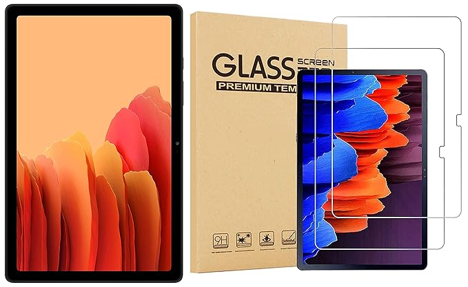Samsung Galaxy Tab A7 26.31 cm (10.4 inch), Slim Metal Body, Quad Speakers with Dolby Atmos, RAM 3 GB, ROM 32 GB Expandable, Wi-Fi-only, Gold + 2 Pack Tempered