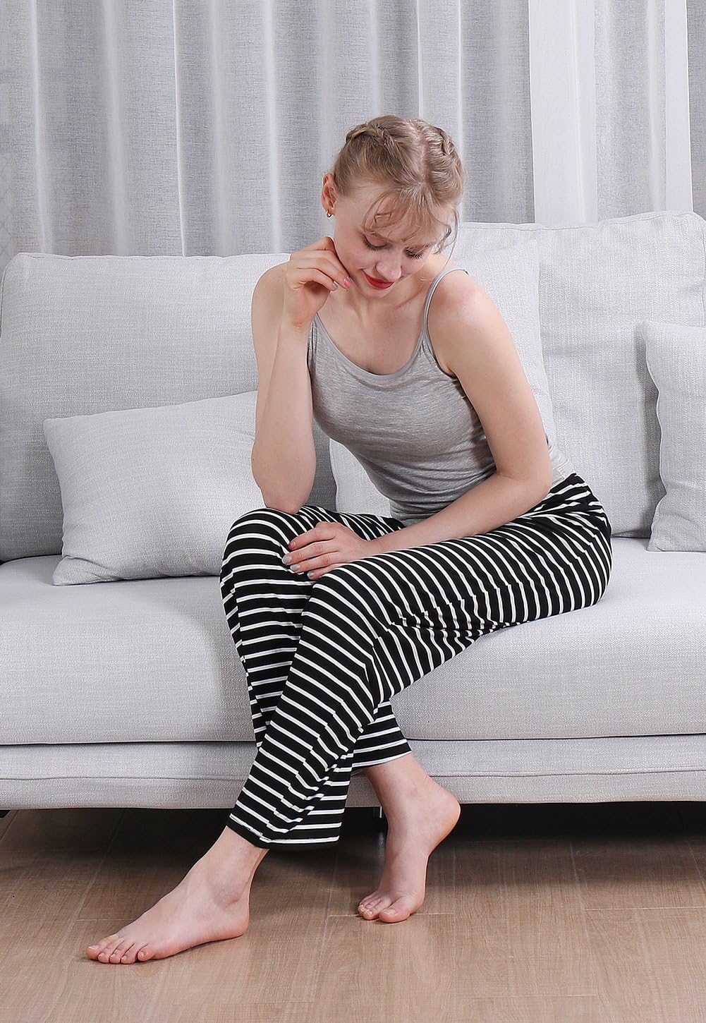 Vislivin Women's Stretch Knit Pajama Pants Modal Sleep Pant - Image 2