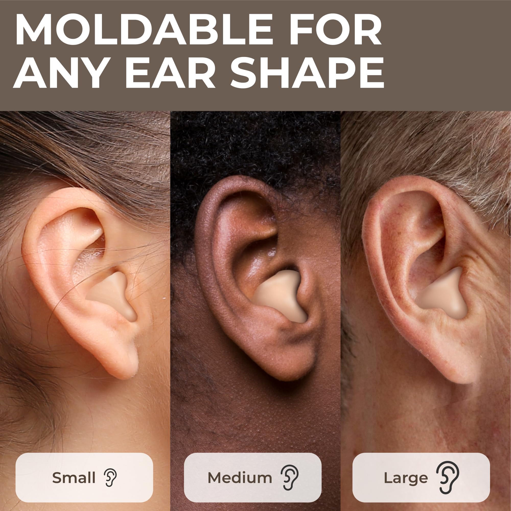 Peace&Quiet PQ Wax Ear Plugs for Sleeping, Silicone, Skin Tone, 15 Count — Amazon image 5