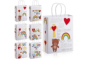 24 Pcs Color Your Own Jesus Loves Me Paper Bags
