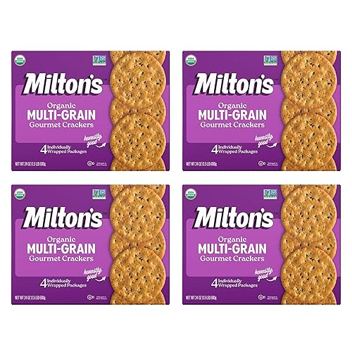 Miniatura 8 de Milton's Galletas orgánicas, multigrano, certificado orgánico, proyecto verificado sin OMG, Kosher, hechas con 4 granos enteros y 3 semillas, ideal