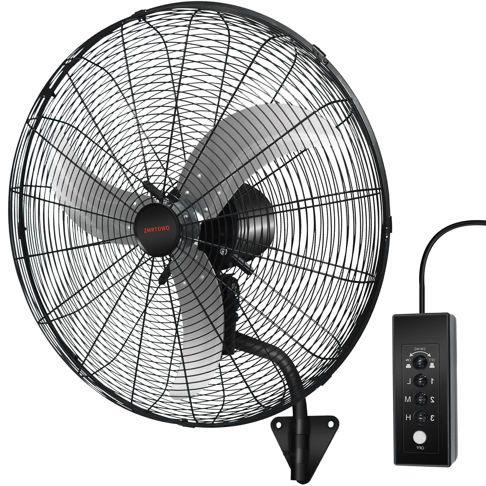 24-Inch Wall Mount Fan Oscillating Fan, 3-Speed High-Velocity Fan with Max 7200 CFM, IP44 Water-Resistant Industrial Wall Fan Indoor Outdoor Fan for Patio, Warehouse, Workshop, Garage, ETL-Certified