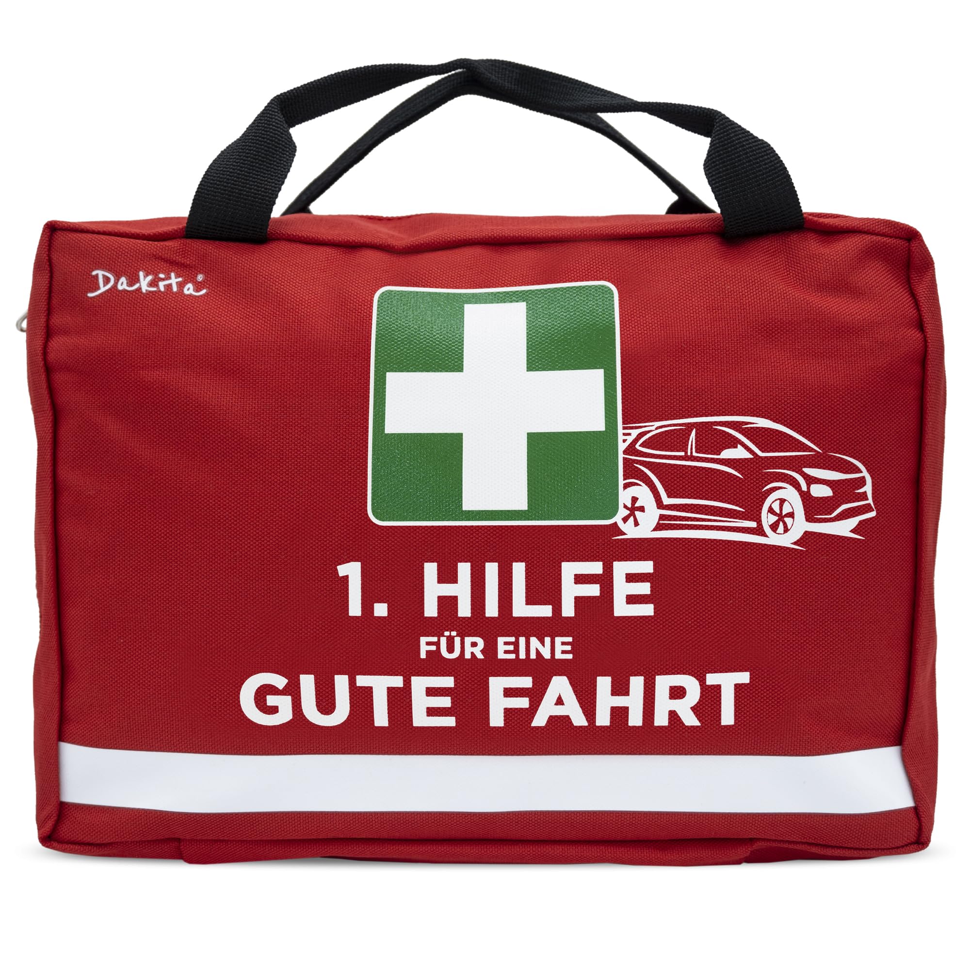 Erste-Hilfe-Tasche fürs Auto - Lustiges Geschenk zum Führerschein oder ersten Auto – 28x18x8 cm - rot, ohne Inhalt