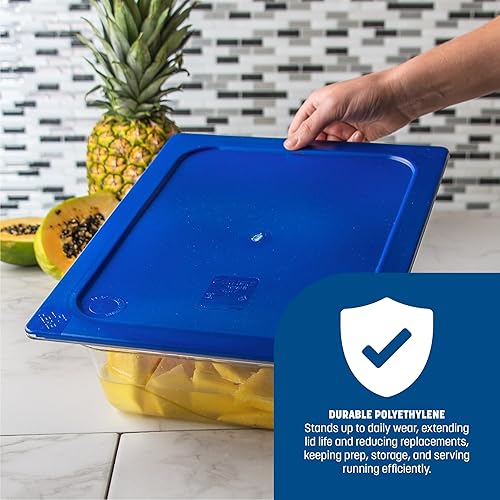 Miniatura 5 de Carlisle FoodService Products StorPlus Tapa inteligente, cubierta para bandejas de comida de tamaño medio, 12.75 x 10.375 pulgadas, 1 unidad, azul