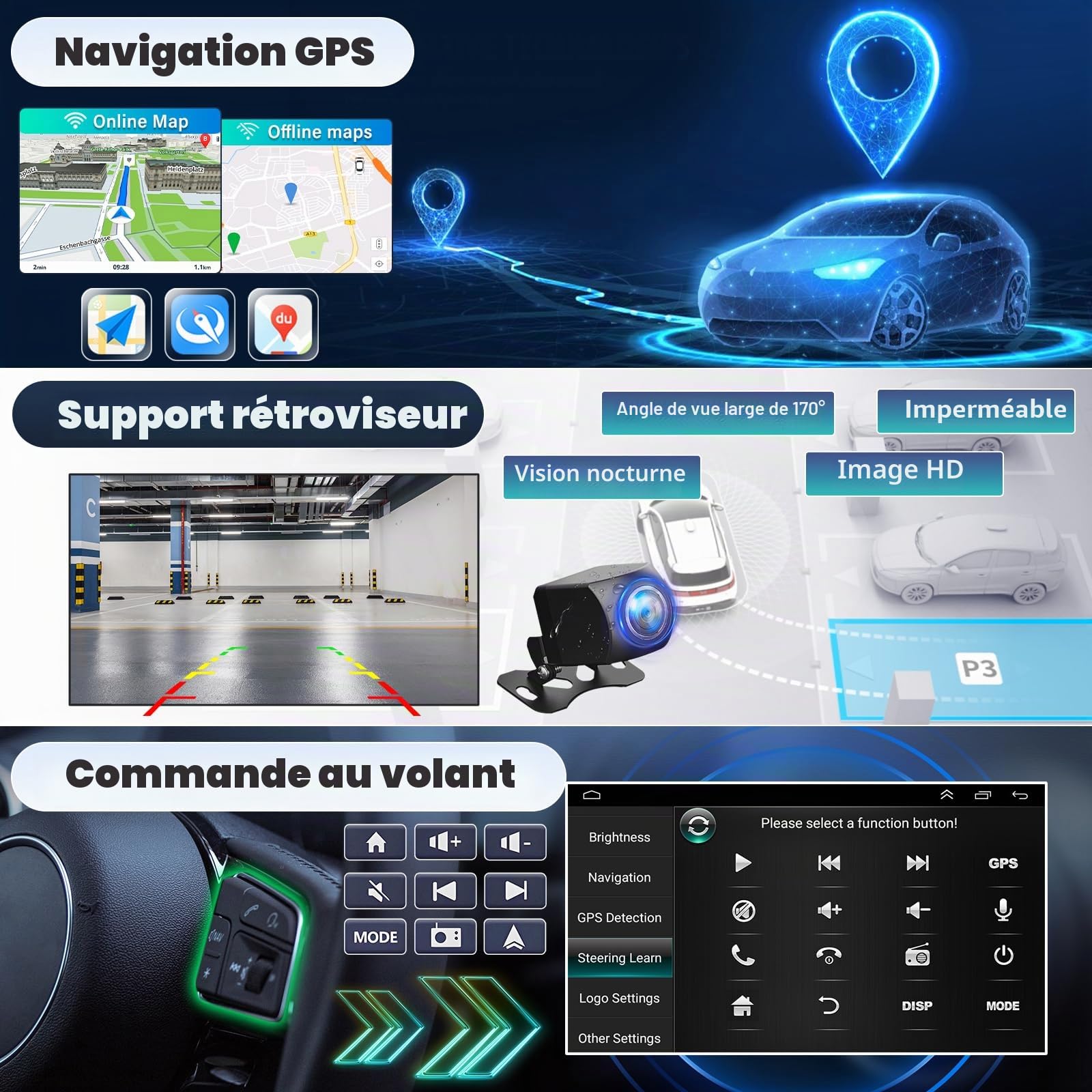 Autoradio pour Nissan Qashqai 2010 fl60mwz. 1.5 d, 7 Pouces écran Tactile