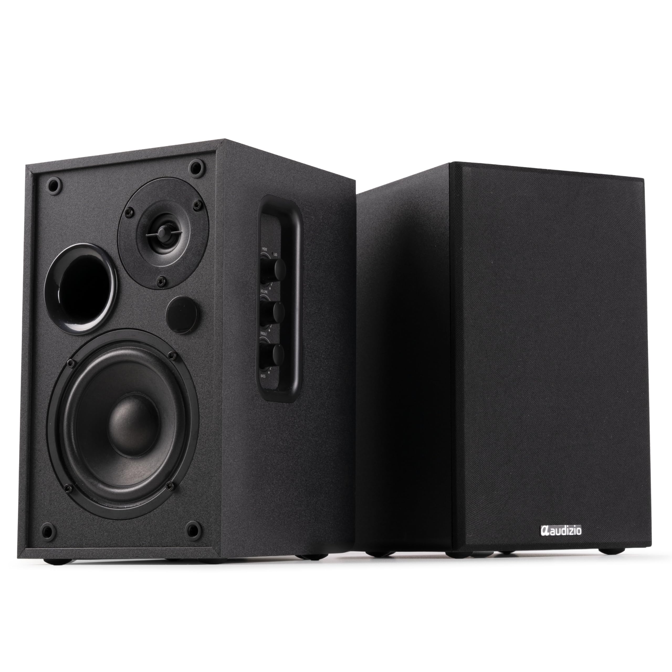 Audizio KS02 – Altavoces de estantería HiFi con Amplificador Incorporado, Bluetooth, entradas RCA, 80W Potencia, compatibles con Tocadiscos, televisores y Equipo de música para casa, Color Negro