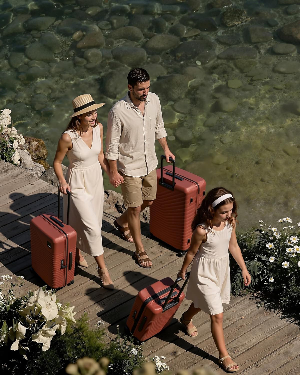 Coolife Luggage 3 Piece Set Durable Upgrade PC Expandable Hardside Lightweight Travel Suitcases with Dual Spinner Wheels & TSA Lock, 20/24/28 (20" Expandable) (Brown, 3-Piece Set (20/24/28))