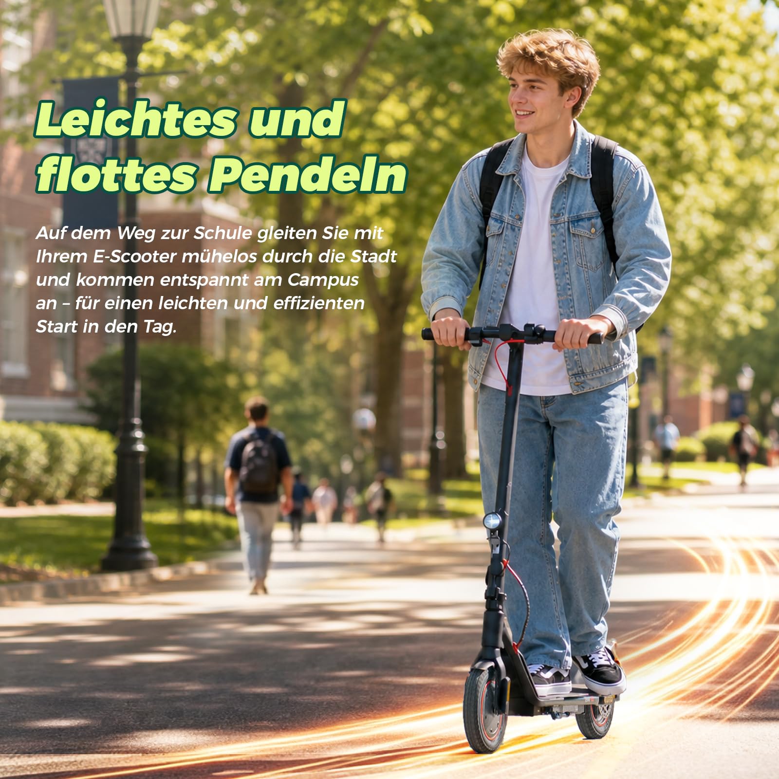 E Scooter mit Straßenzulassung für Teenager ab 14 Jahre, Max 20km Reichweite 20km/h, ABE Faltbarer E Roller mit 8.5 Zoll Luftreifen, Leicht Tragbar Elektroroller für Stadtpendler Campusverk