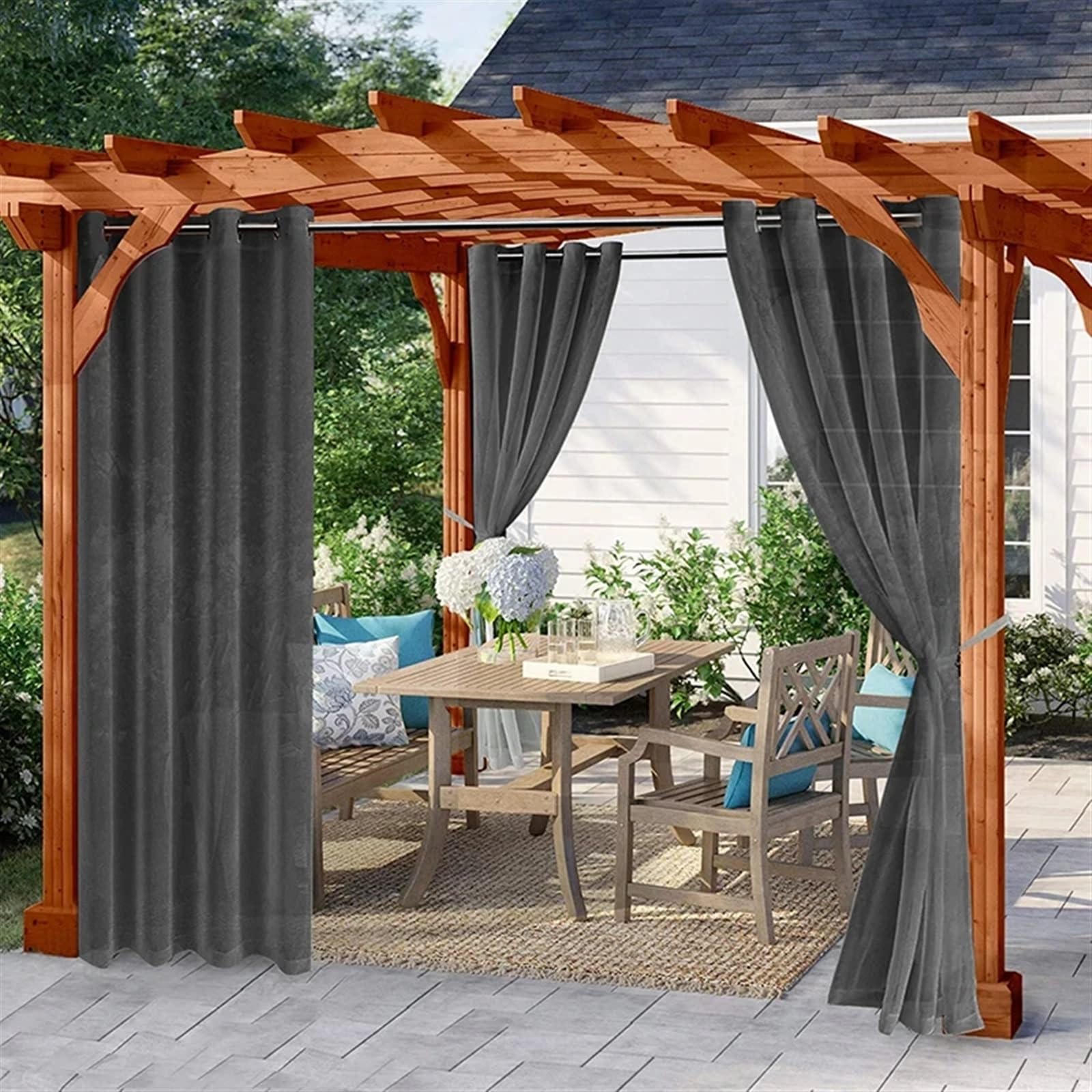 Tende per gazebo da esterno, impermeabili, antivento, velate per patio, giardino, portico, decorazione