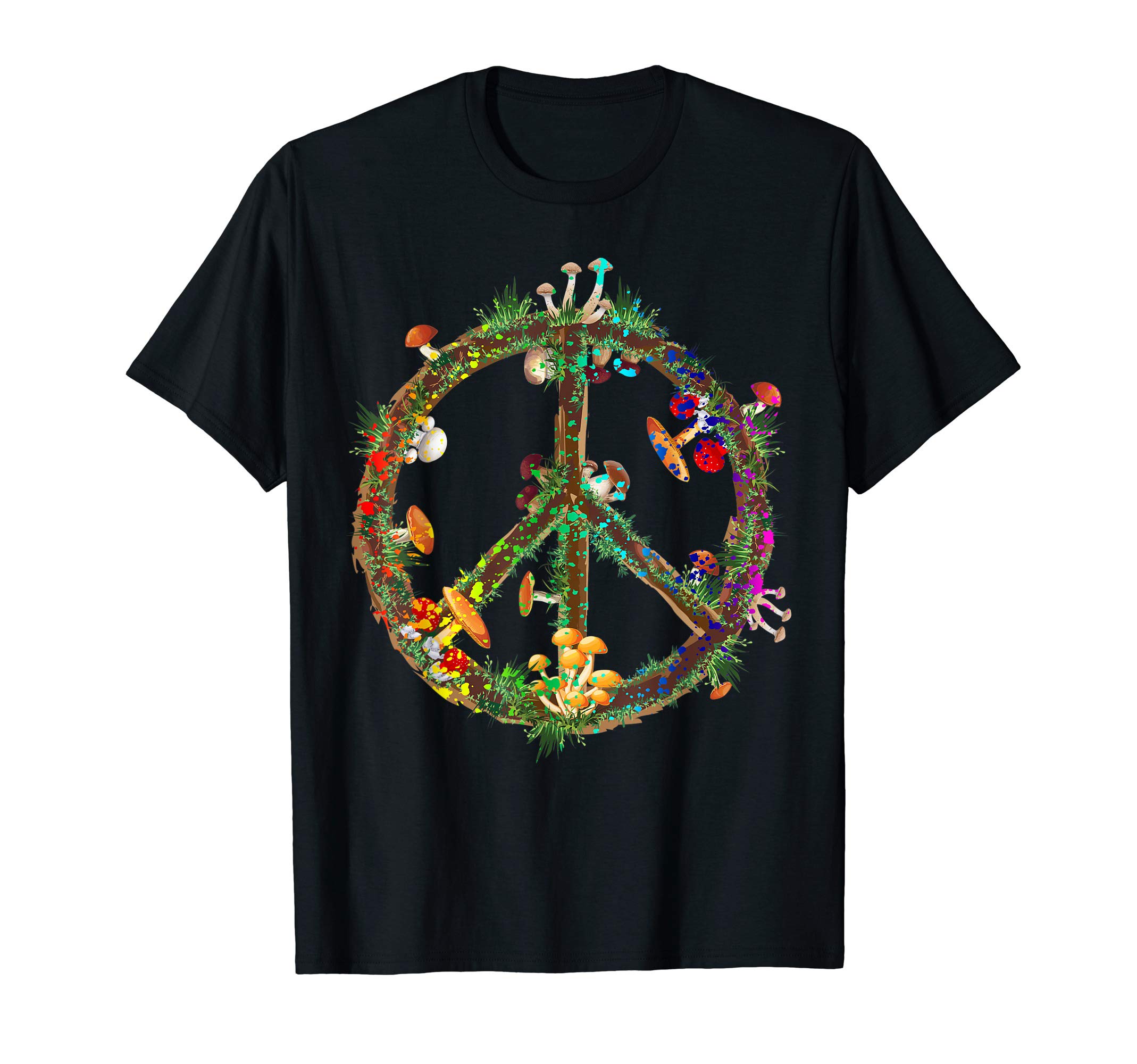 InGENIUS Hippie Peace Sign Magic Mushrooms GiftsMagic Mushrooms Peace Sign Psychedelic Retro Shrooms Gift T-ShirtOEKO-TEX STANDARD 100