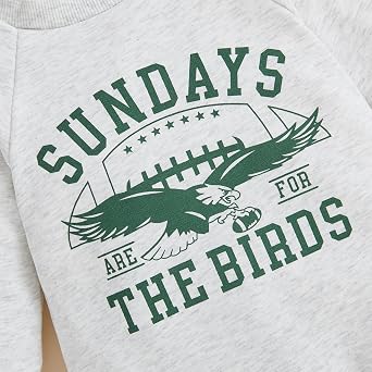 Honganda Newborn Infant Baby Boy Girl Football Jumpsuit Sundays are for The Birds Football Onesie Fall One Piece Outfit