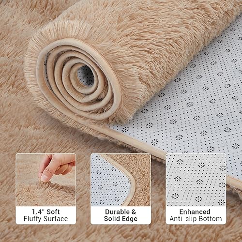 Miniatura 6 de Alfombra de área de 6 x 9 pies para sala de estar, dormitorio, alfombra de área grande y esponjosa para cuarto de bebé, decoración del hogar,