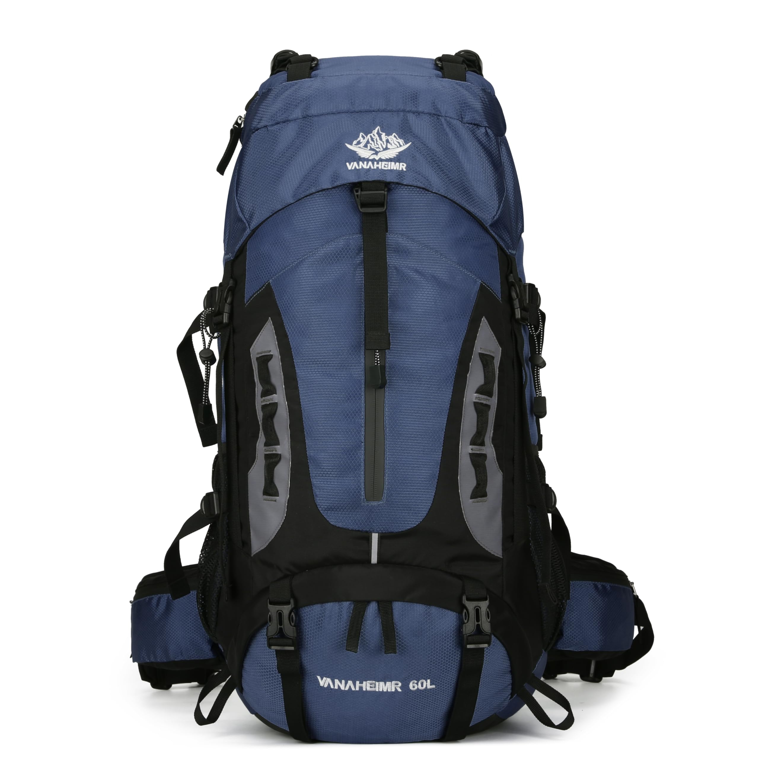 60L Travel Hiking Camping Backpack with Rain Cover,Water Resistant,Climbing Backpack for Men Women (DEEP BLUE)