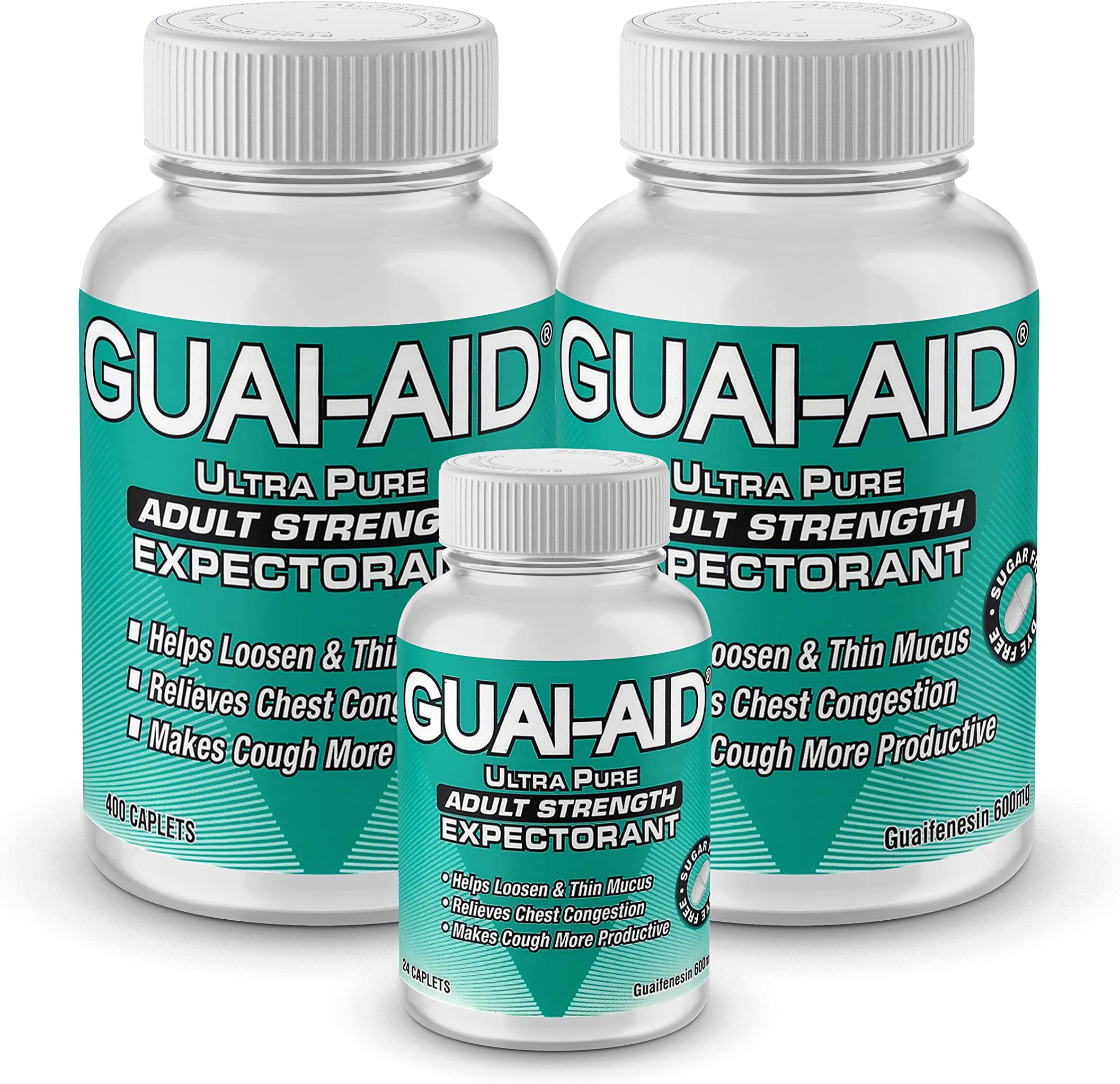 824 600mg Ultra-Pure Guaifenesin Caplets for Daily Mucus Relief