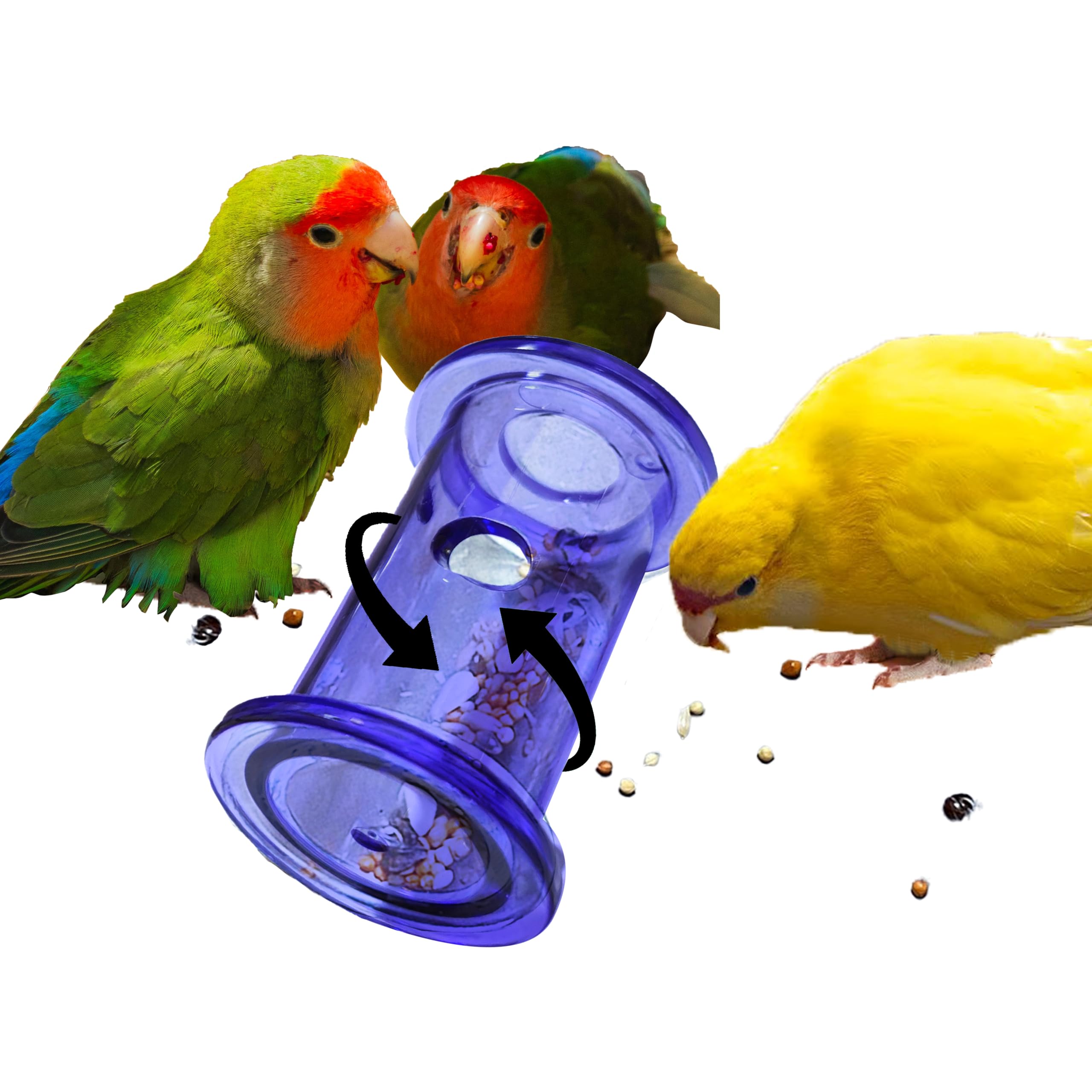 GiggleGrip Bird Foraging Toys,Interactive Parrot Training Puzzle & Treat Dispenser, Durable Plastic Enrichment Toys for Cockatiels, Conures, Parakeets, Budgies(Pack4)