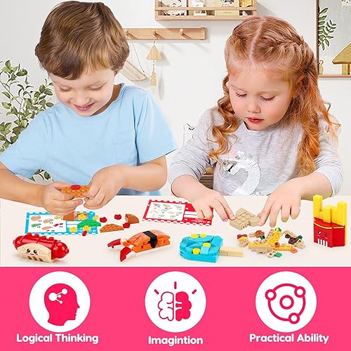 Miniatura 4 de Paquete de 24 tarjetas del día de San Valentín, bloque de construcción de comida rápida para niños, aula, intercambio de San Valentín, tarjetas de