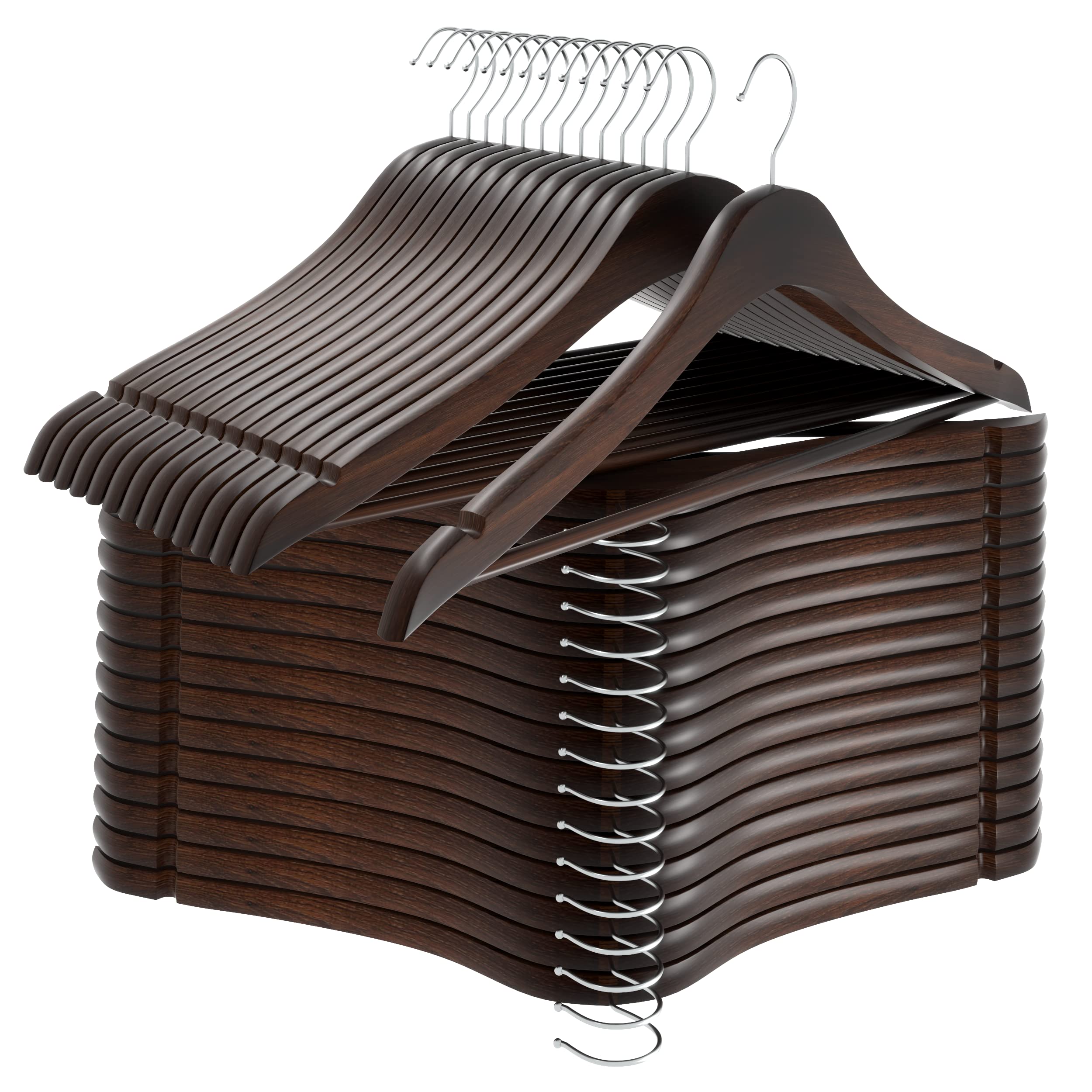 Utopia Home Premium Wooden Hangers 30 Pack - Durable & Slim Coat Hanger - Suit Hanger with 360-Degree Rotatable Hook - Wood Hangers with Shoulder Grooves (Vintage Color)