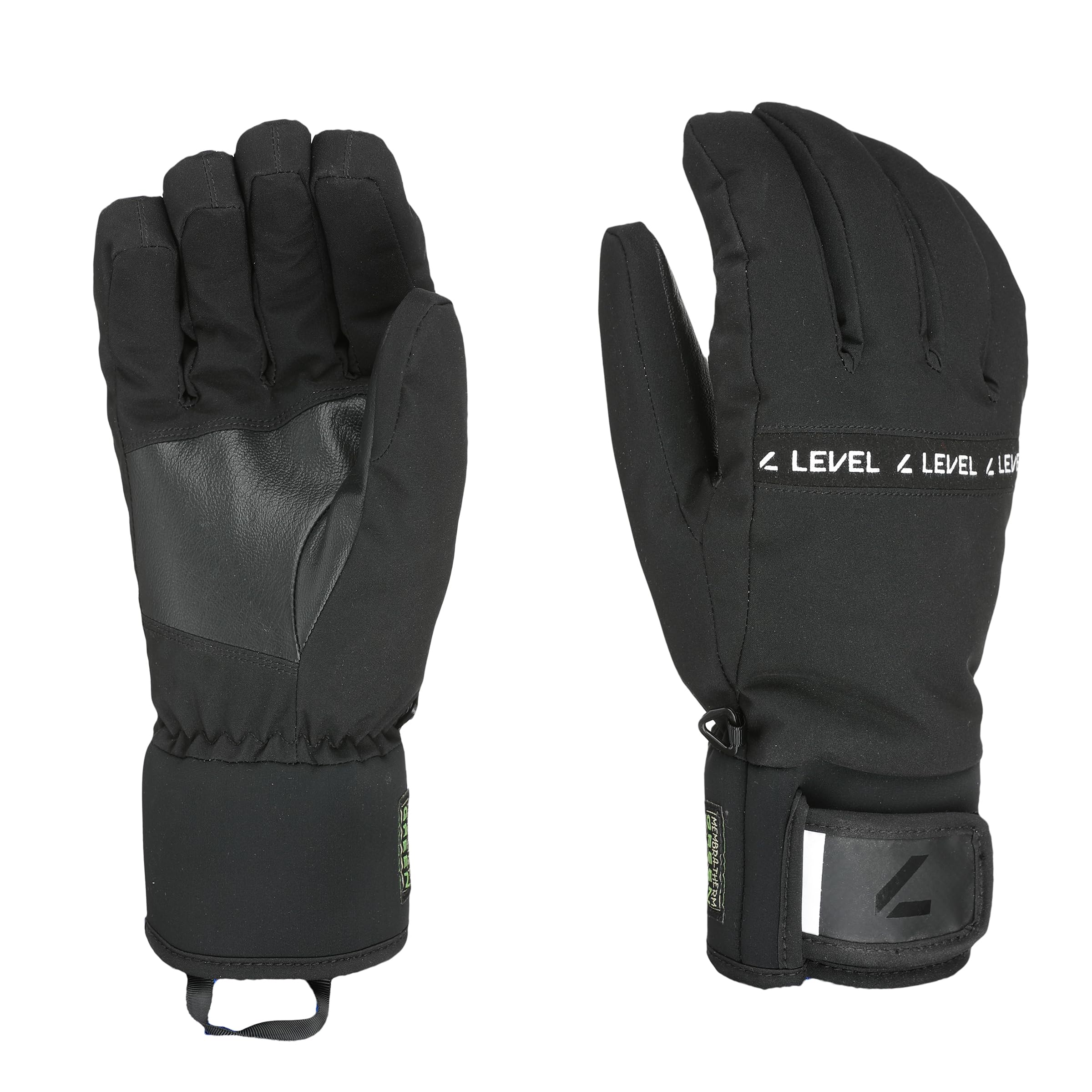 Level Hawk - Guantes de esquí y snowboard para hombre con puño corto y correa ajustable, guantes térmicos de invierno para hombre, impermeables y transpirables, ropa de nieve para hombre para