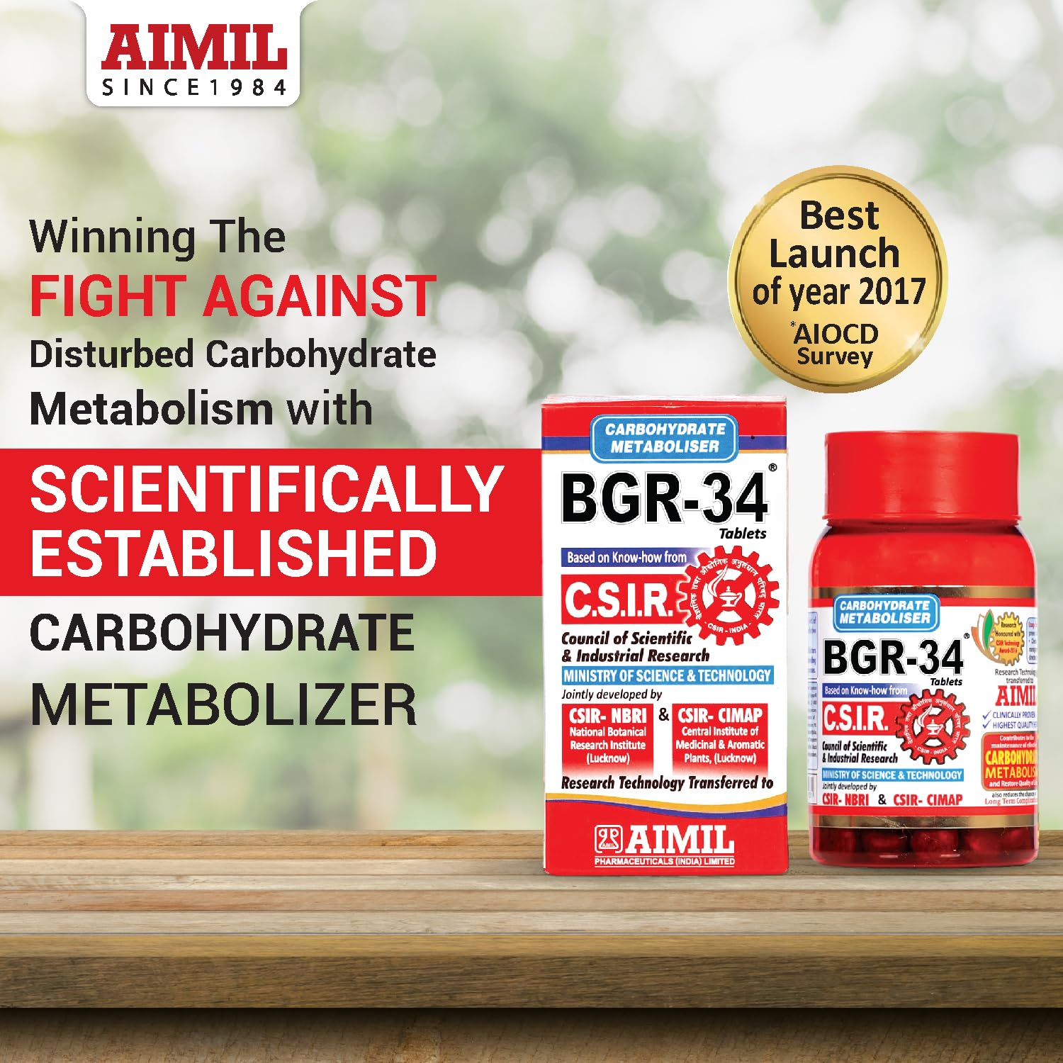 AIMIL BGR-34 Herbal Tablets for Blood Sugar Management | Natural Carbohydrate Metabolizer Developed by CSIR | Ayurvedic Supplement for Glucose Control with Gudmar & Vijaysar | 100 Tablets (Pack of 2) — Amazon image 6