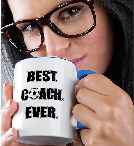 Miniatura 2 de 3dRose Best Coach Ever-Taza de dos tonos, color blanco y negro, 1 unidad (paquete de 1), multicolor