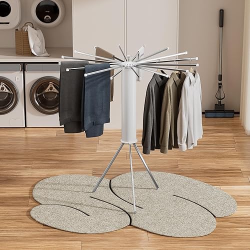 Miniatura 3 de Tendedero de secado para ropa, estantes de secado plegables para lavandería, estante de secado portátil, tendedero de ropa interior con 16 postes de