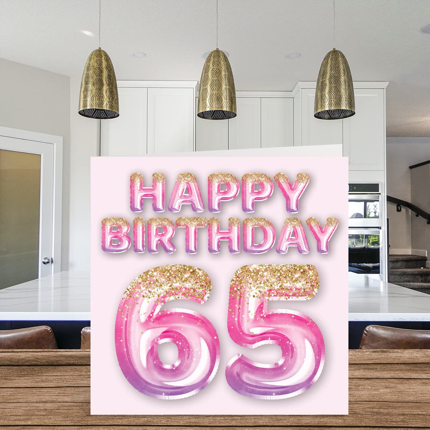 Decoración Cumpleaños 65 Años Mujer – Kit Completo Globos Púrpura, Banderola Y Topper Para Tarta