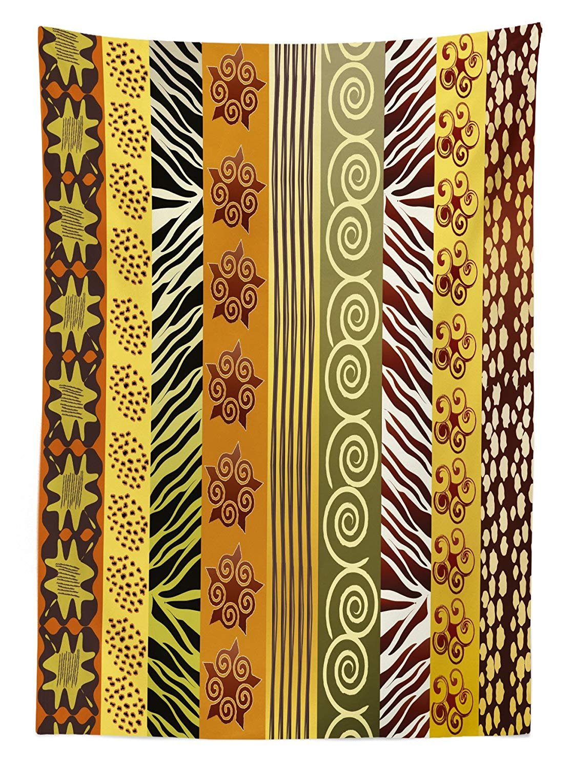 Yeuss Tribal Decor Tablecloth,Abstract Art African Ethnic Theme Illustration Decorations for Home,Dining Room Kitchen Rectangular Table Cover,Mustard Sage Green