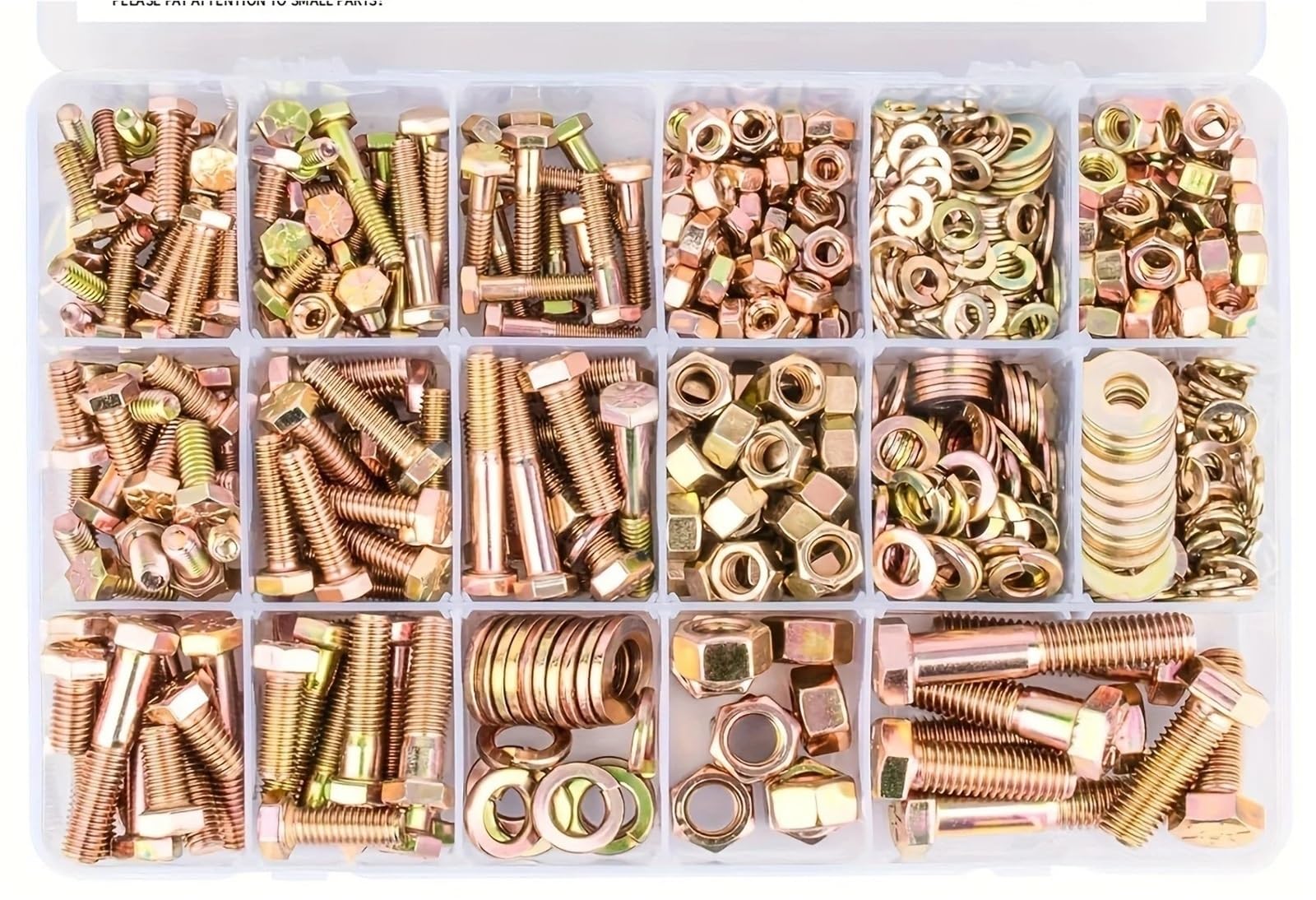 318/608-teiliges Sortiment an Schrauben und Muttern der Güteklasse 8 for hohe Beanspruchung, 1/4-20, 5/16-18, 3/8-16 Sechskantschrauben, Unterlegscheiben Schrauben und Muttern Set(608PCS)