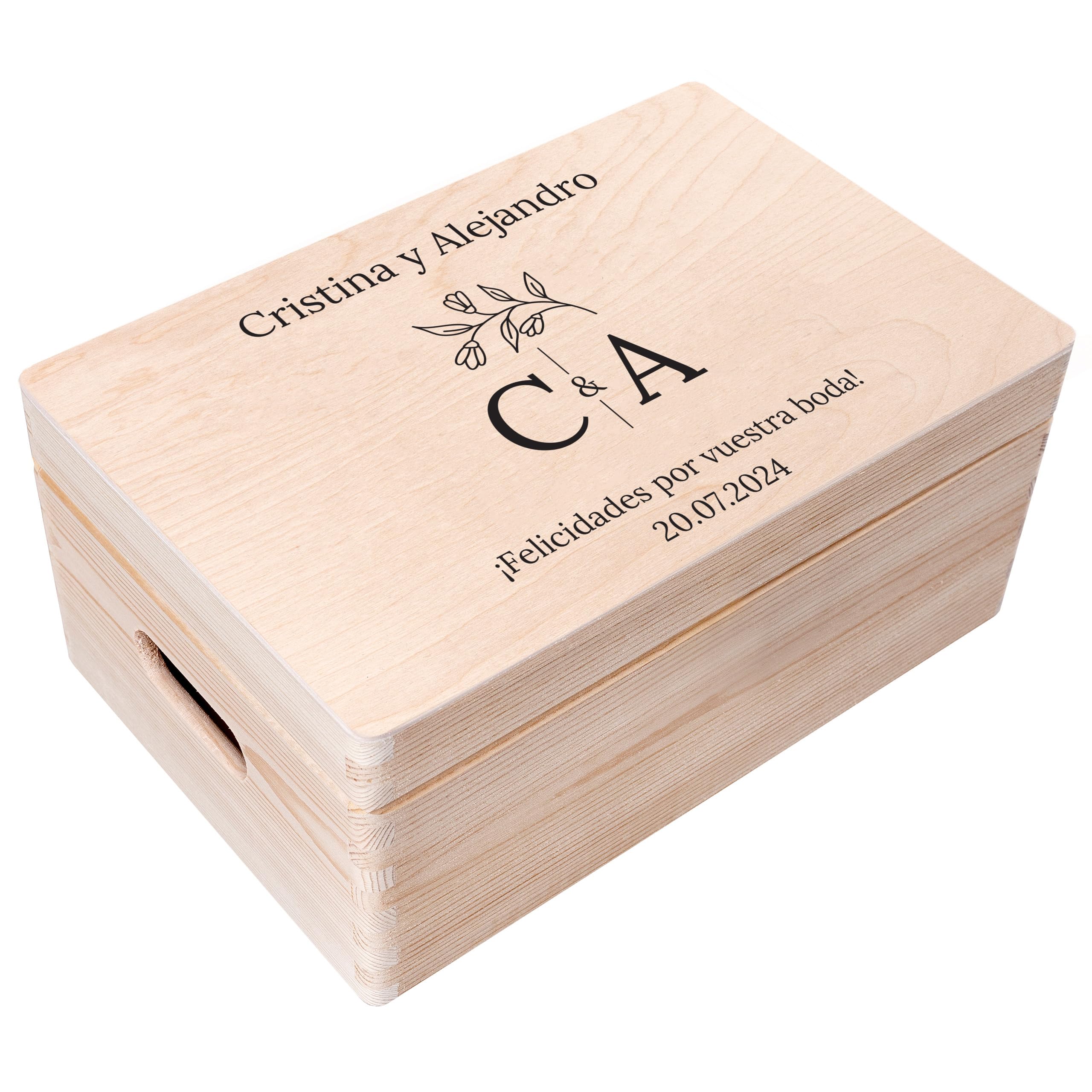 Creative DECO Personalizado Caja de Regalos Originales para los Novios Boda Regalo | Caja Madera de Recuerdos Especiales Personalizada | Personalizadas Personalizados | Parejas Aniversario Matrimonio