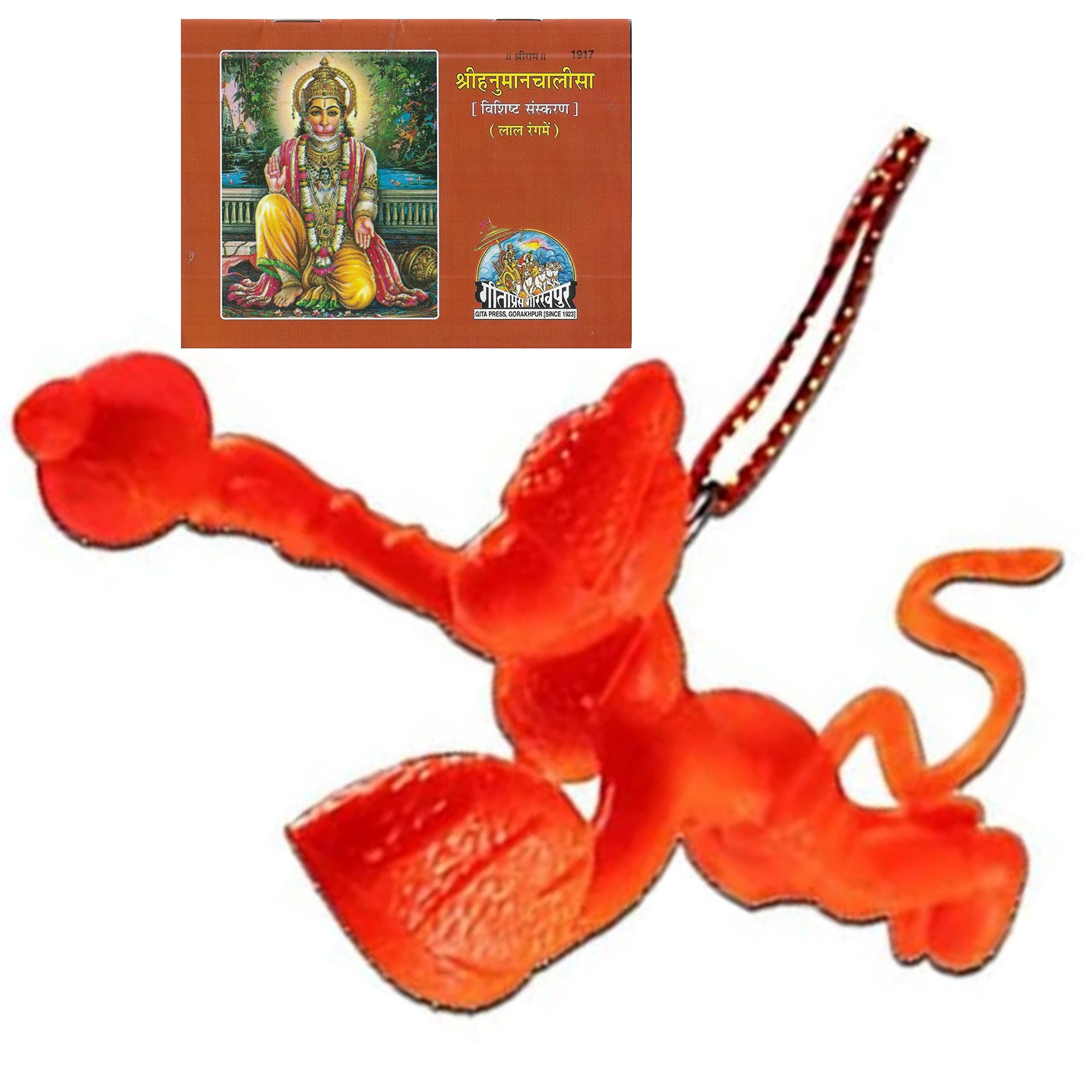 Buy Red Hanuman Chalisa and Orange Flying Lord Hanuman Ji Idol Car