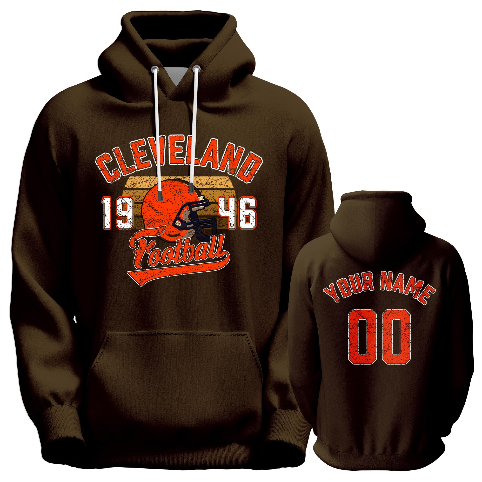 Kcutyim Custom Football Hoodie Personalized City Sweatshirt Customize Your Name Number Pullover Fan Gift for Men Women Youth