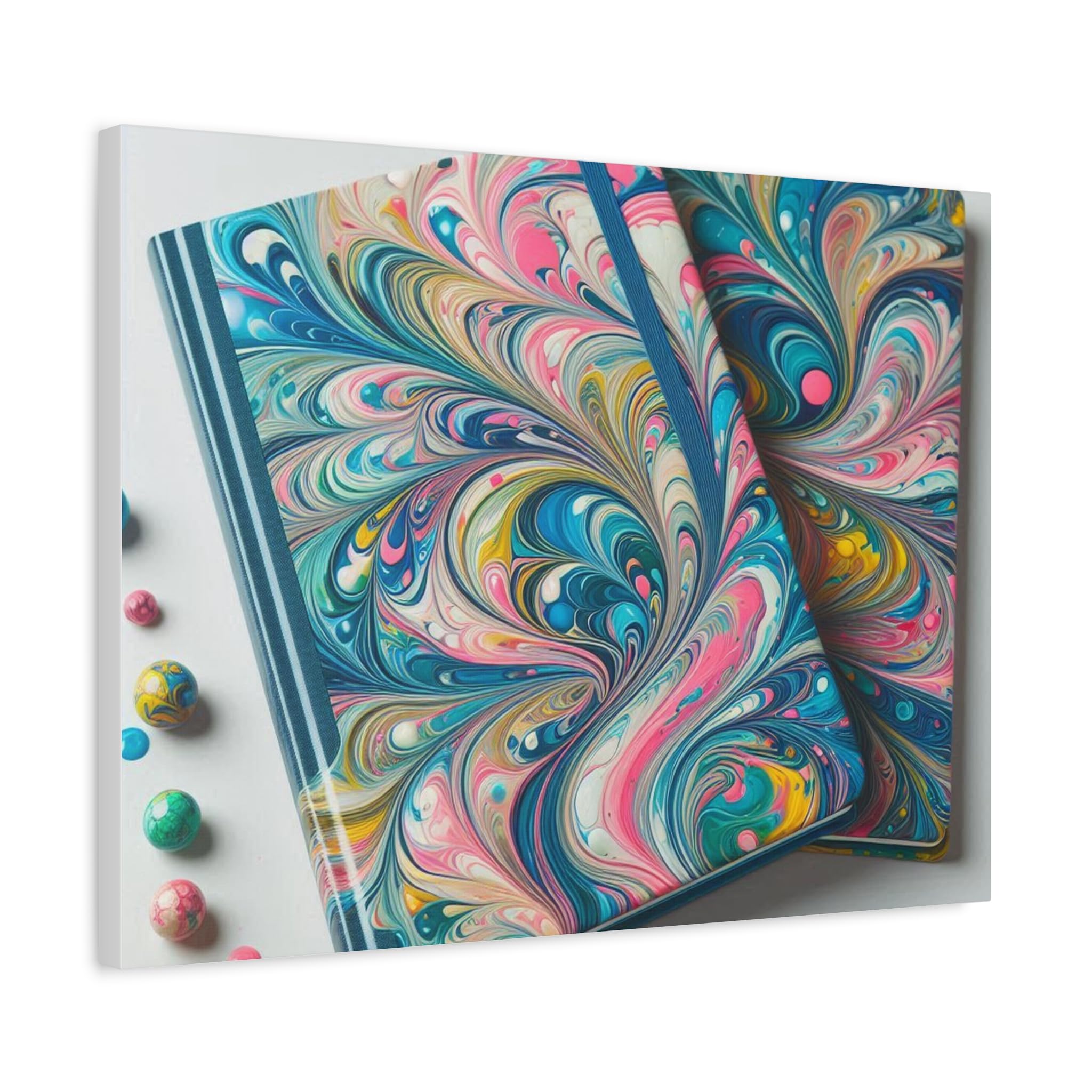 Very Colorful Marbled Notebook Cover Matte Canvas Wall Art 24 * 18 inches Made in USA
