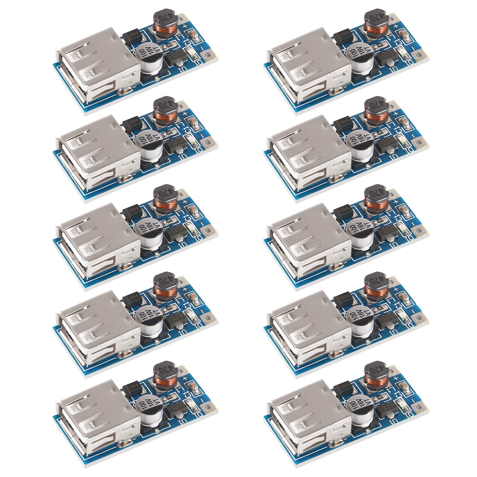 AITRIP 10 PCS PFM Control DC-DC Converter Step Up Boost Module 600MA USB Charger 0.9V-5V to 5V Power Supply Modul TE110