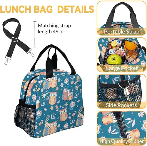 Miniatura 7 de COOPASIA Mochila escolar de búho para niñas y niños, mochila con temática de búhos de 16 pulgadas con correas ajustables, duradera, ligera, Búho1-2,