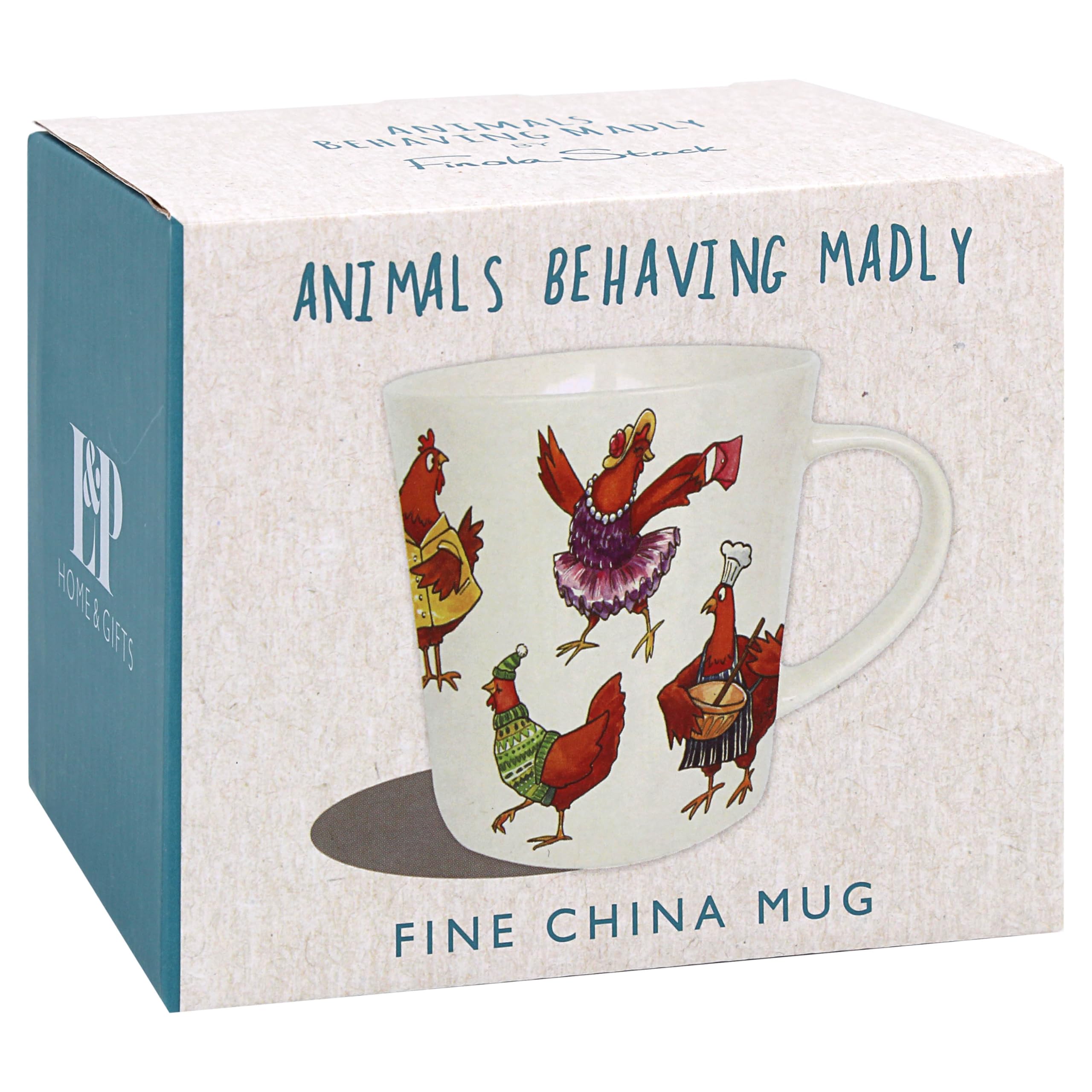 The Leonardo Collection Finola Stack Chickens Mug for Home & Kitchen | Stylish Ceramic Mugs for Tea & Coffee | Lovely Cup Set for Mens Gifts & Birthday Gifts for Women