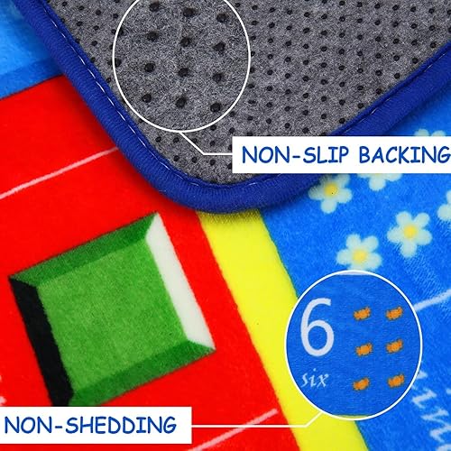 Miniatura 7 de NANAN Alfombra infantil de 8 x 10 pies, alfombra para dormitorio, aula, sala de juegos, alfombra educativa para niños, alfombra de juego extra
