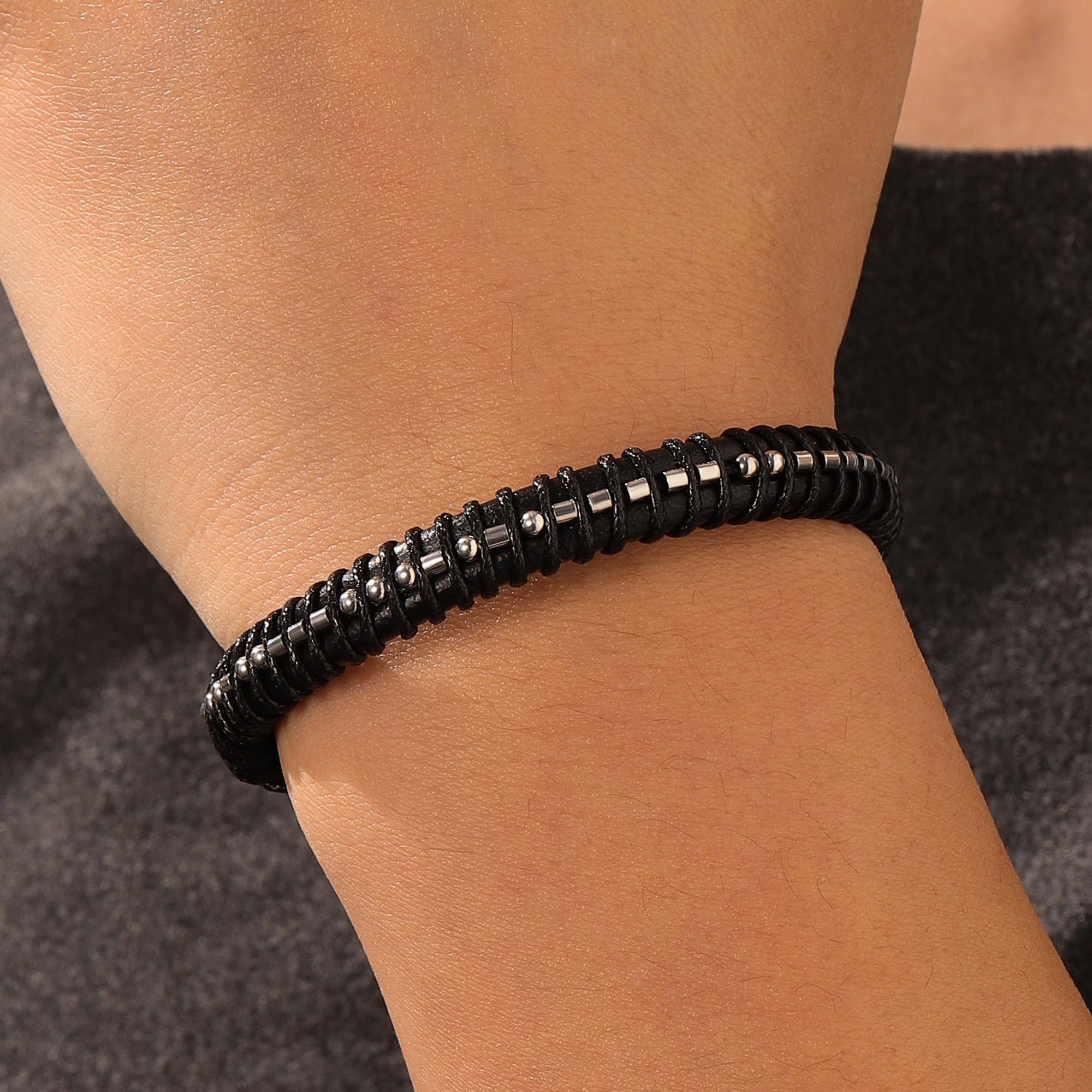 Morse Code Bracelets for Women Men Beaded Bracelet Gift Inspirational Jewelry Unique Birthday Anniversary Christmas Gifts for Women Him Husband Father Mother Son