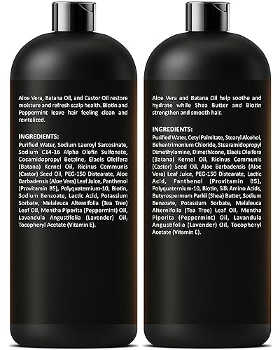 Miniatura 8 de Juego de champú y acondicionador de aloe vera con aceite de batana, fórmula hidratante, calmante y de equilibrio de humedad para cuero cabelludo