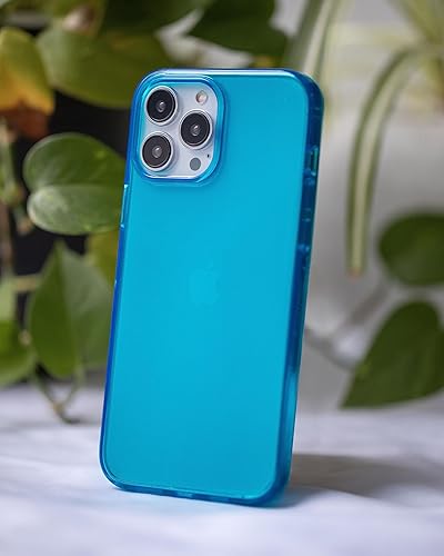 Miniatura 6 de FELONY CASE - Funda protectora transparente azul neón para iPhone 13 Pro Max, TPU y policarbonato que absorbe los golpes - A prueba de grietas con