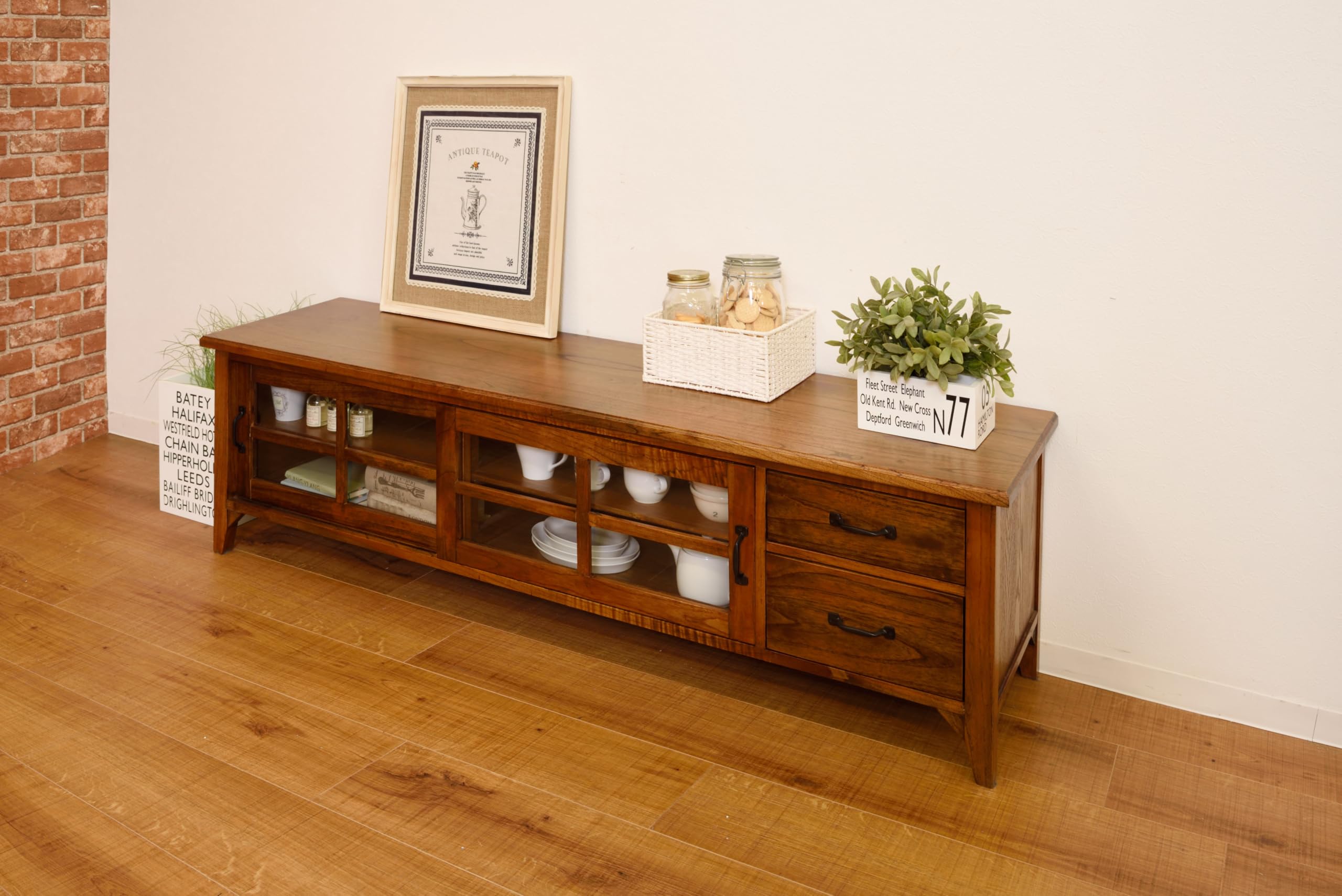 Amazon｜東谷 AZUMAYA ティンバー ローボード ワイド PM-306 ブラウン