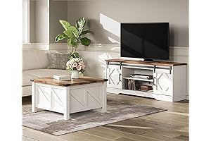Sliding Barn Door TV Stand and Coffee Table Set