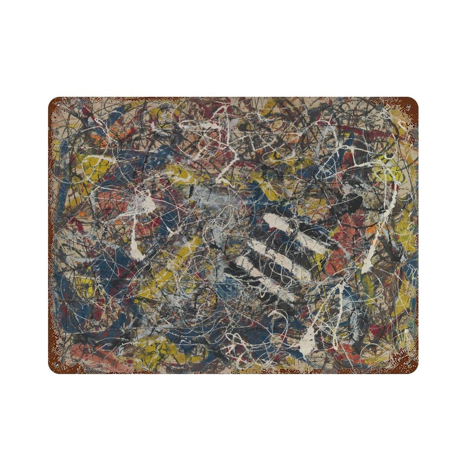 xiaoxiaoshen Pollock Abstract Expressionist Modern Decor Wall Decor Art Metal Tin Poster Modern Home Decor Art Home Bar Shop Decorations Vintage Sign 30x40cm