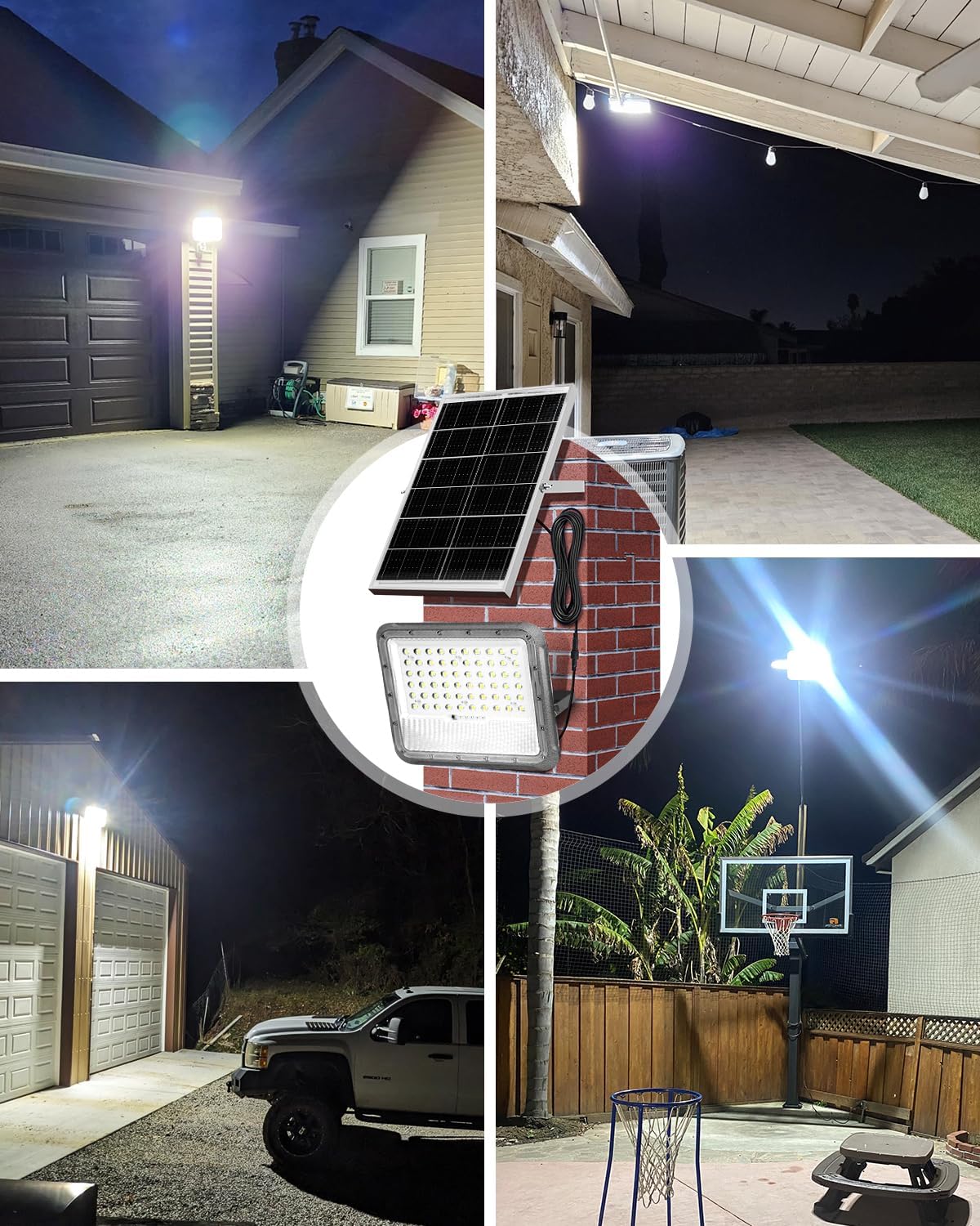 Solar Lights Outdoor Waterproof - Security Lights for Outside with Remote Control,Ultra Bright High Lumens, Aluminum Solar Powered Flood Lights Dusk to Dawn for Patio, Yard (15000MAH)