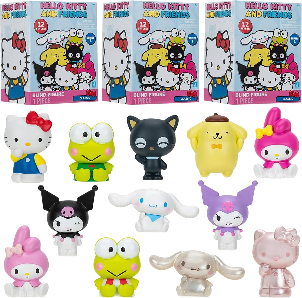 Jazwares Hello Kitty and Friends Mystery Blind Bag, 3-Pack